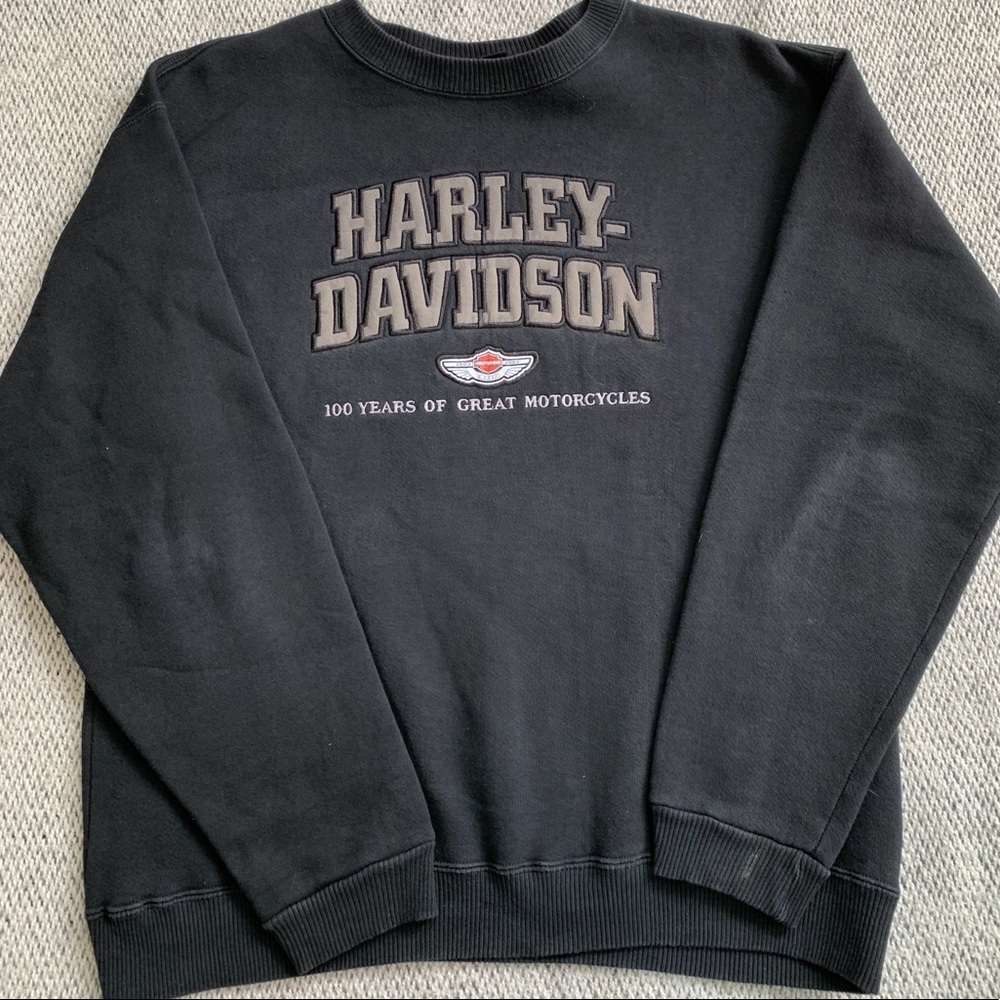 Harley Davidson Large Embroidered Crewneck Sweater